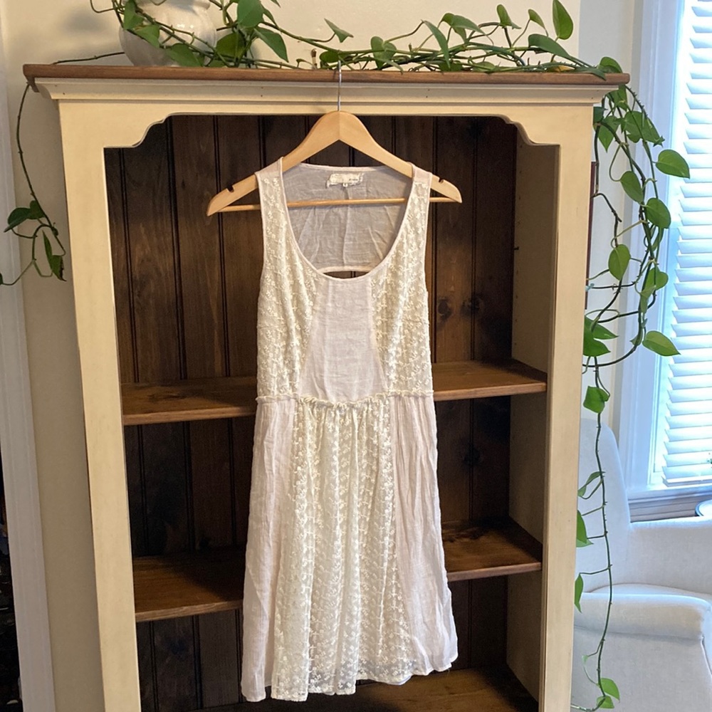 A’reve embroidered ivory dress, size small